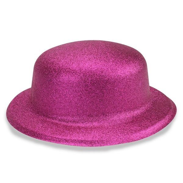 BOMBÍN PLÁSTICO FINO PURPURINA FUCSIA