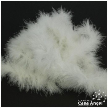 TIRA DE PLUMAS MARABÚ POR METRO BLANCO 8gr/m
