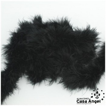 TIRA DE PLUMAS MARABÚ POR METRO NEGRO 8gr/m