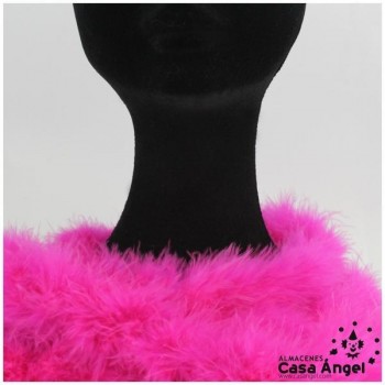 TIRA DE PLUMAS MARABÚ POR METRO FUCSIA 8gr/m