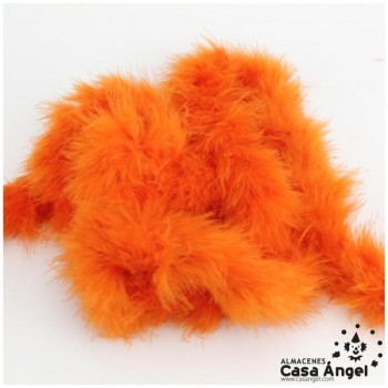 TIRA DE PLUMAS MARABÚ POR METRO NARANJA 8gr/m
