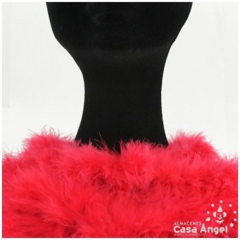 TIRA DE PLUMAS MARABÚ POR METRO ROJO 8gr/m