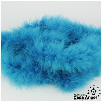 TIRA DE PLUMAS MARABÚ POR METRO TURQUESA 8gr/m