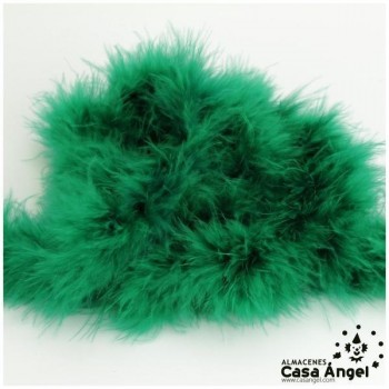 TIRA DE PLUMAS MARABÚ POR METRO VERDE ESMERALDA 8gr/m