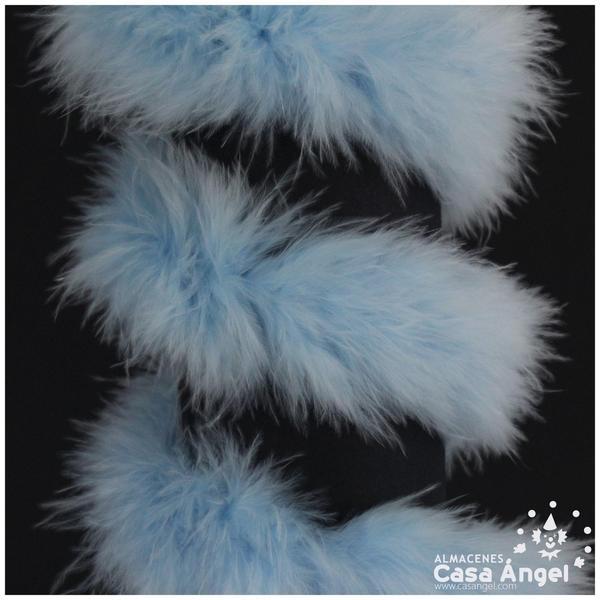 TIRA DE PLUMAS MARABÚ POR METRO CELESTE 8gr/m