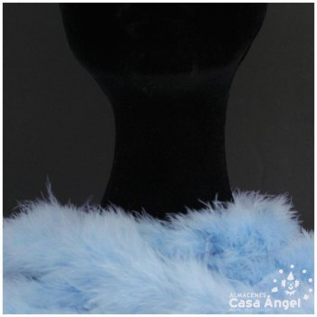 TIRA DE PLUMAS MARABÚ POR METRO CELESTE 8gr/m