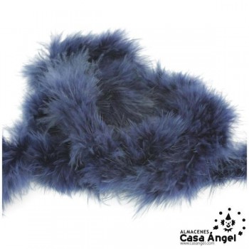 TIRA DE PLUMAS MARABÚ POR METRO AZUL MARINO 8gr/m