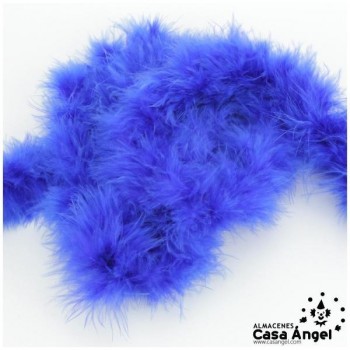 TIRA DE PLUMAS MARABÚ POR METRO AZUL 8gr/m