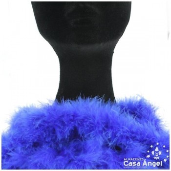 TIRA DE PLUMAS MARABÚ POR METRO AZUL 8gr/m