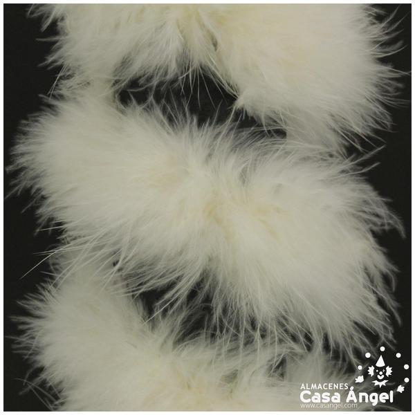 TIRA DE PLUMAS MARABÚ POR METRO CRUDO 8gr/m