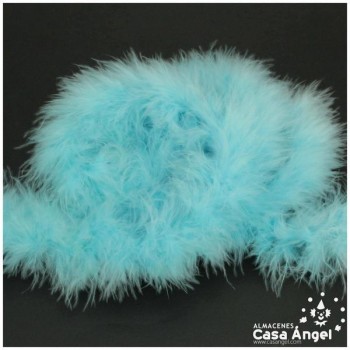 TIRA DE PLUMAS MARABÚ POR METRO CELESTE BEBÉ 8gr/m
