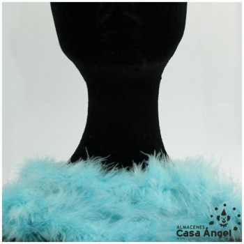 TIRA DE PLUMAS MARABÚ POR METRO CELESTE BEBÉ 8gr/m