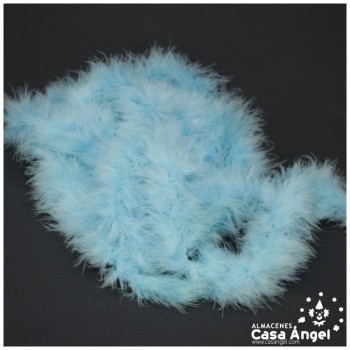 TIRA DE PLUMAS MARABÚ POR METRO AZUL CIELO 8gr/m