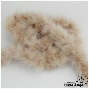 TIRA DE PLUMAS MARABÚ POR METRO BEIGE CLARO 8gr/m