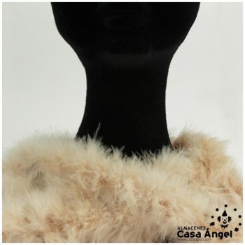 TIRA DE PLUMAS MARABÚ POR METRO BEIGE CLARO 8gr/m