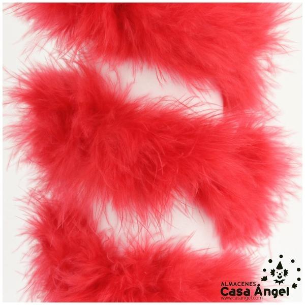 TIRA DE PLUMAS MARABÚ POR METRO ROJO VIVO 8gr/m