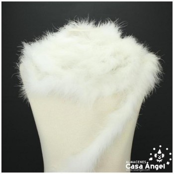 TIRA DE PLUMAS DE MARABÚ EXTRA BLANCO 15gr/m