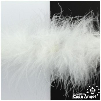 TIRA DE PLUMAS DE MARABÚ EXTRA BLANCO 15gr/m