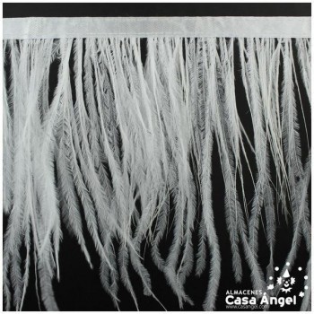 FLECO DE PLUMAS DE AVESTRUZ BLANCO 12cm
