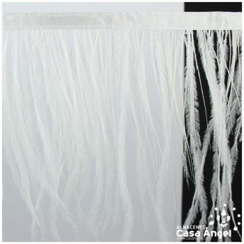 FLECO DE PLUMAS DE AVESTRUZ BLANCO 12cm