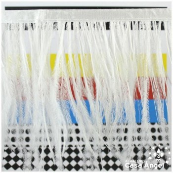 FLECO DE PLUMAS DE AVESTRUZ BLANCO 12cm