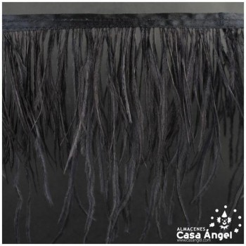 FLECO DE PLUMAS DE AVESTRUZ NEGRO 12cm