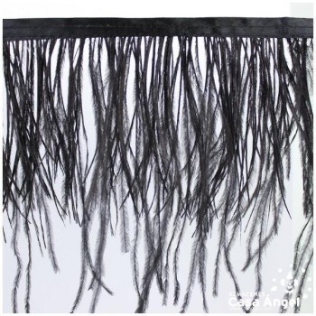 FLECO DE PLUMAS DE AVESTRUZ NEGRO 12cm