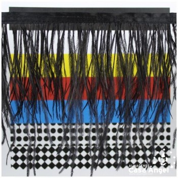 FLECO DE PLUMAS DE AVESTRUZ NEGRO 12cm