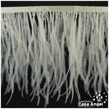 FLECO DE PLUMAS DE AVESTRUZ CRUDO 12cm