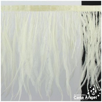 FLECO DE PLUMAS DE AVESTRUZ CRUDO 12cm