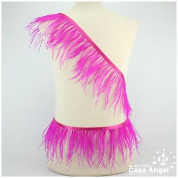 FLECO DE PLUMAS DE AVESTRUZ FUCSIA 12cm