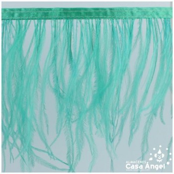 FLECO DE PLUMAS DE AVESTRUZ VERDE AGUA 12cm