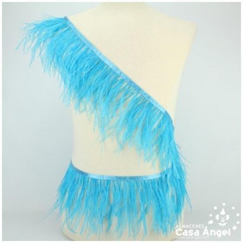 FLECO DE PLUMAS DE AVESTRUZ TURQUESA 12cm
