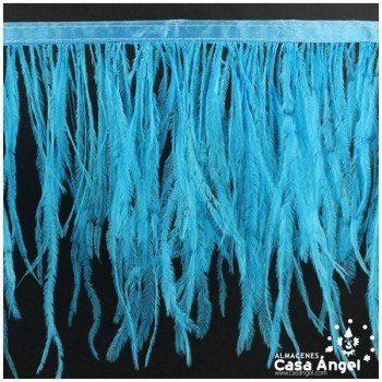 FLECO DE PLUMAS DE AVESTRUZ TURQUESA 12cm