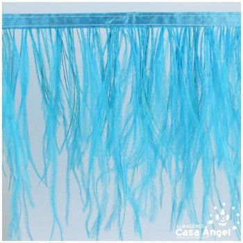 FLECO DE PLUMAS DE AVESTRUZ TURQUESA 12cm