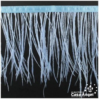FLECO DE PLUMAS DE AVESTRUZ CELESTE 12cm