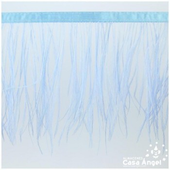 FLECO DE PLUMAS DE AVESTRUZ CELESTE 12cm