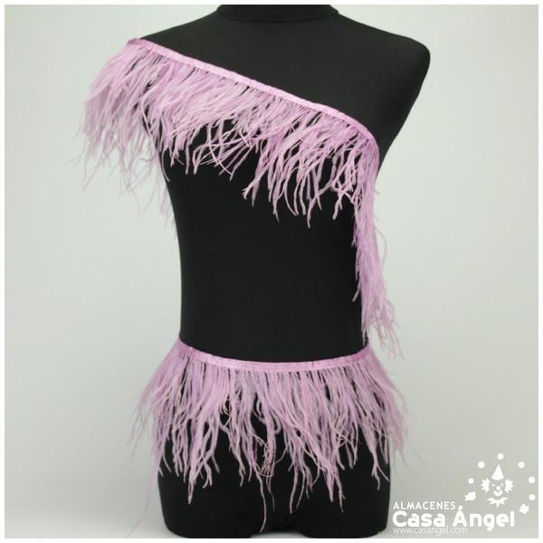 FLECO DE PLUMAS DE AVESTRUZ LILA 12cm