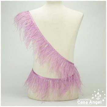 FLECO DE PLUMAS DE AVESTRUZ LILA 12cm