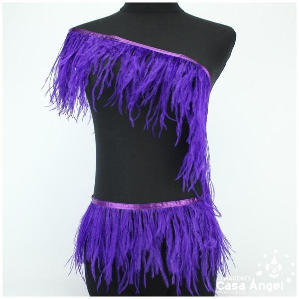 FLECO DE PLUMAS DE AVESTRUZ MORADO 12cm