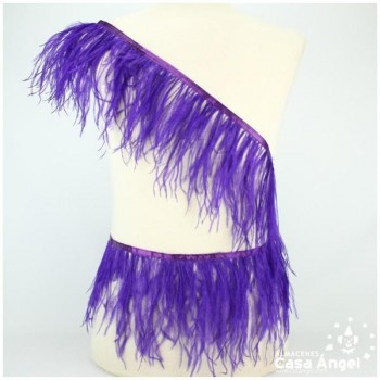 FLECO DE PLUMAS DE AVESTRUZ MORADO 12cm