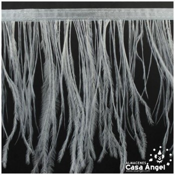 FLECO DE PLUMAS DE AVESTRUZ GRIS 12cm