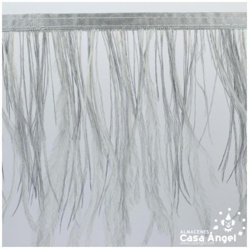 FLECO DE PLUMAS DE AVESTRUZ GRIS 12cm