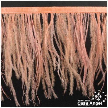 FLECO DE PLUMAS DE AVESTRUZ SALMÓN 12cm