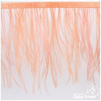 FLECO DE PLUMAS DE AVESTRUZ SALMÓN 12cm