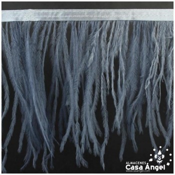 FLECO DE PLUMAS DE AVESTRUZ GRIS OSCURO 12cm