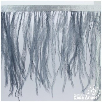 FLECO DE PLUMAS DE AVESTRUZ GRIS OSCURO 12cm