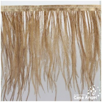 FLECO DE PLUMAS DE AVESTRUZ CÁMEL 12cm