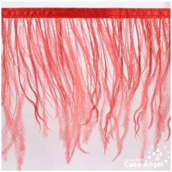 FLECO DE PLUMAS DE AVESTRUZ CORAL 12cm