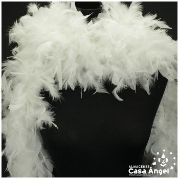 BOA DE PLUMAS TINTADAS COLOR BLANCO 190cm 50gr